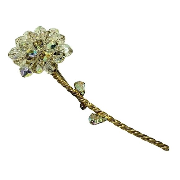 Vintage Alice Caviness Crystal Bead Cluster Flower Brooch - Picture 1 of 12